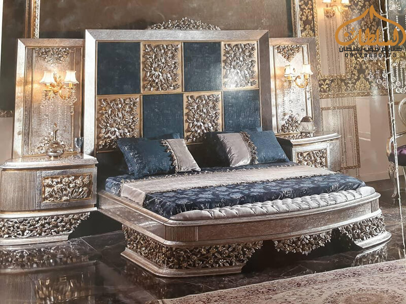 تخت خواب کلاسیک چوبی مدل سیلور